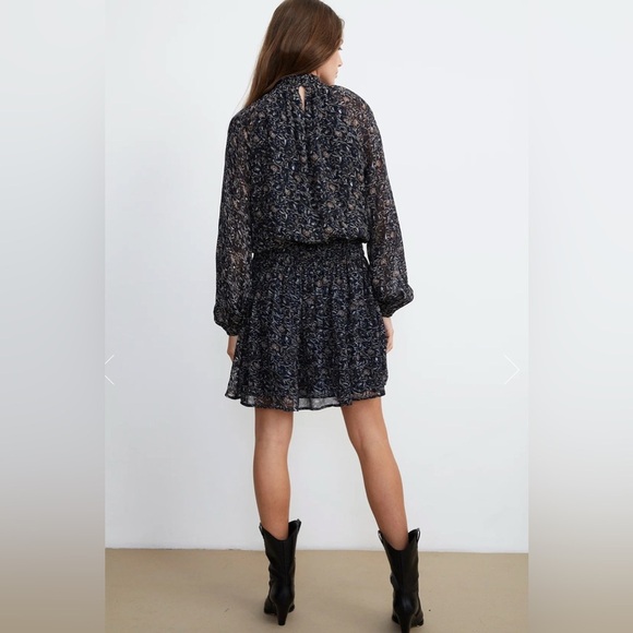 Velvet by Graham & Spencer Kirsten Thistle Print Ruched Waist Dress Small Floral - Picture 12 of 16